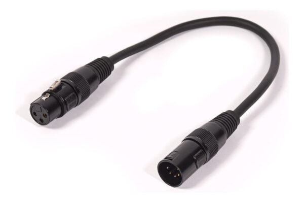 DMX Cable 5pin(M) to 3pin(F) - 20cm - Image 2