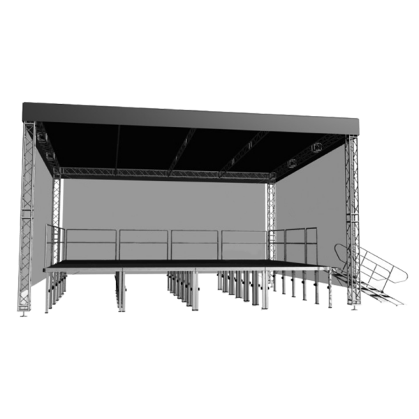 8m x 6m Stage, 8.6m x 6.63m Truss Structure with Shade Canopy - No PA Wings