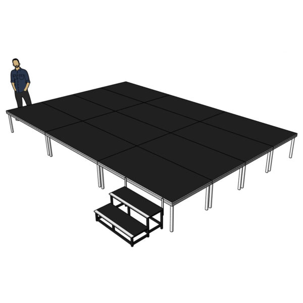 8m x 6m Stage with Stairs & Skirting - No Roof