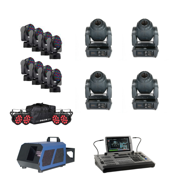 Band LX Package L - 4 x Moving Profiles, 8 x Moving Wash, 4 x LED Par, Hazer & Console Package